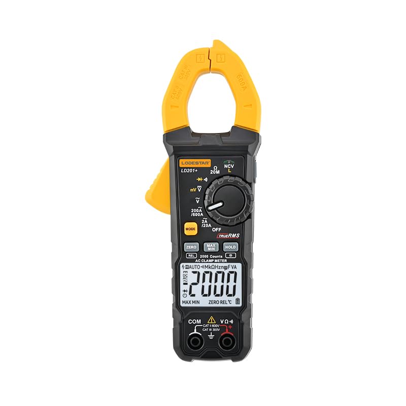 KDator Digital Clamp Meter Multimeter 2000 Counts Voltage Tester with Auto-Range, AC/DC Voltage, AC Current, Resistance, Continuity Diode, Live Wire Test, NCV, True RMS clamp Meter AC Current Meter LD201+ - Image 2